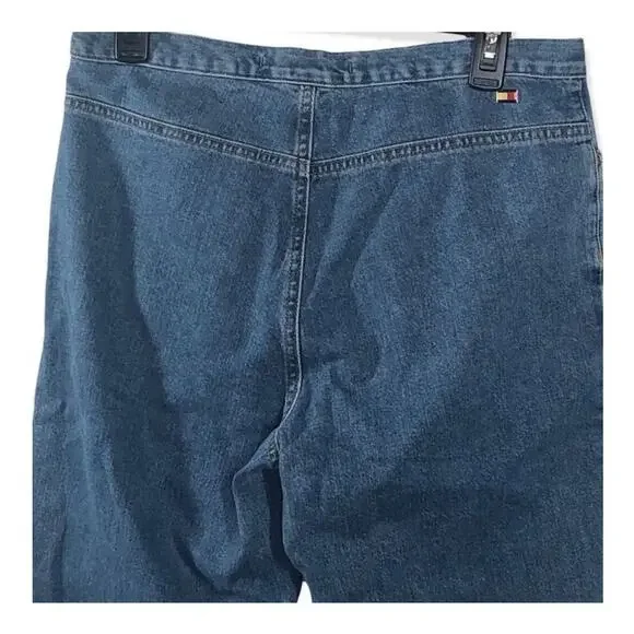 Tommy Hilfiger Vintage High-Waist Capri Mom Jeans Size 10 – Split Seam Retro - Picture 12 of 16